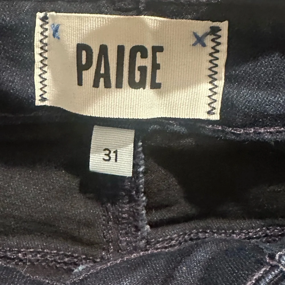 PAIGE Dark Wash High Rise Bell Canyon Flare Jeans - Picture 2 of 5